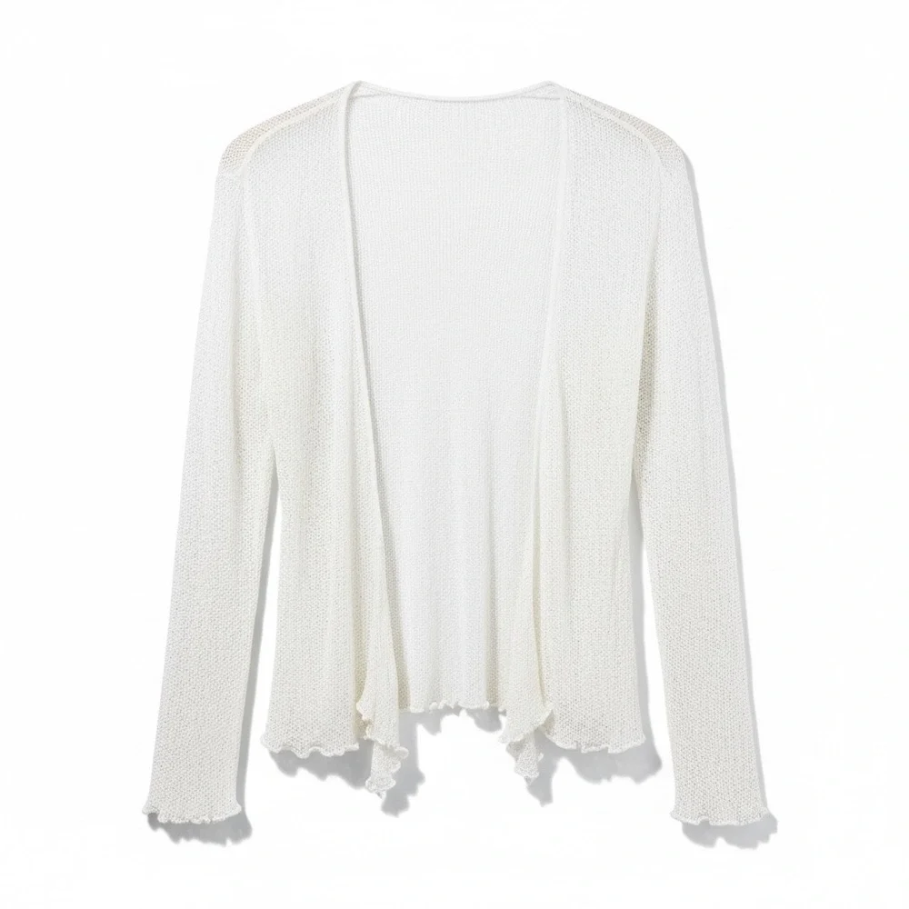 4/$20 Handmade Boho Open Knit Cardigan Lightweight Sheer Beach Cover Up Festival - Picture 5 of 6